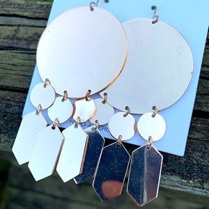 🌹Rose Gold🌹 Metal Plate Shape Dangle Earrings!